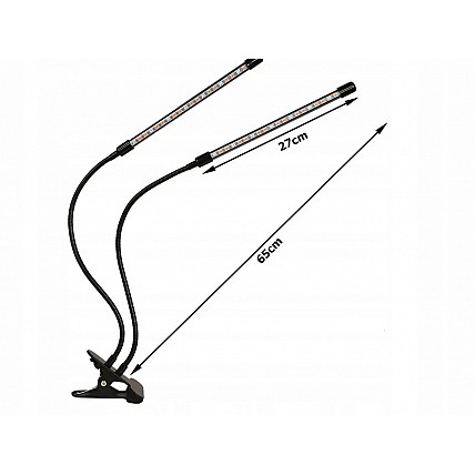 Фітолампа подвійна для рослин, 30 Вт, повний спектр з таймером та регулюванням яскравості