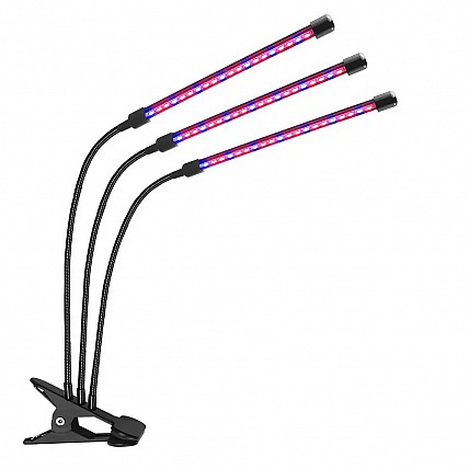 Світлодіодна фітолампа для кімнатних рослин з таймером потрійна GreenLand 30W LK202309-30