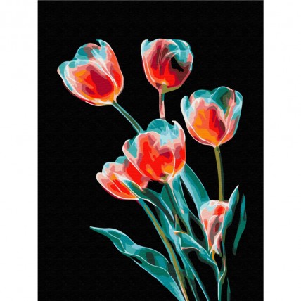 Картина по номерам "Тюльпаны тепла и холода" RBSB0003, 30x40 см