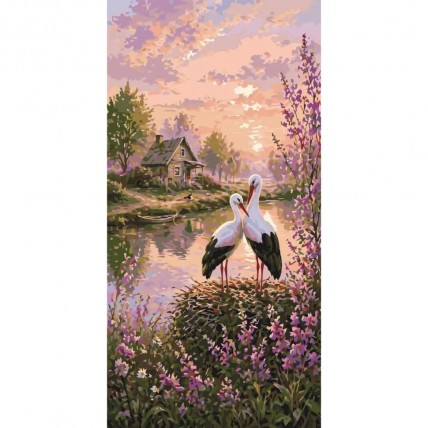 Картина за номерами "Лелеки на щастя" LW5215, 40х80 см