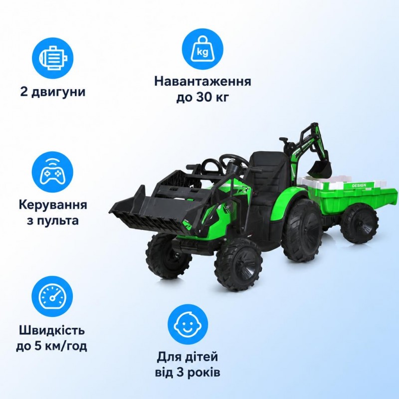 Дитячий електромобіль-трактор Bambi Racer M 4847EBLR-5(24V), до 30 кг