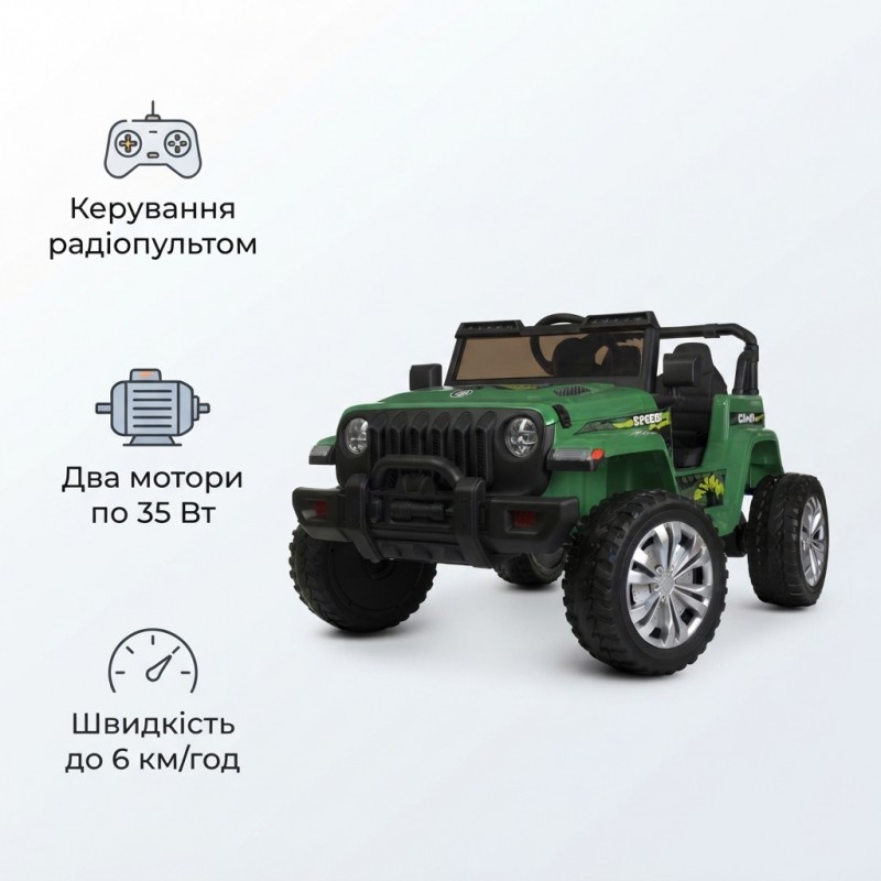 Дитячий електромобіль Bambi Racer Джип M 4557EBLR-10, навантаження до 35 кг