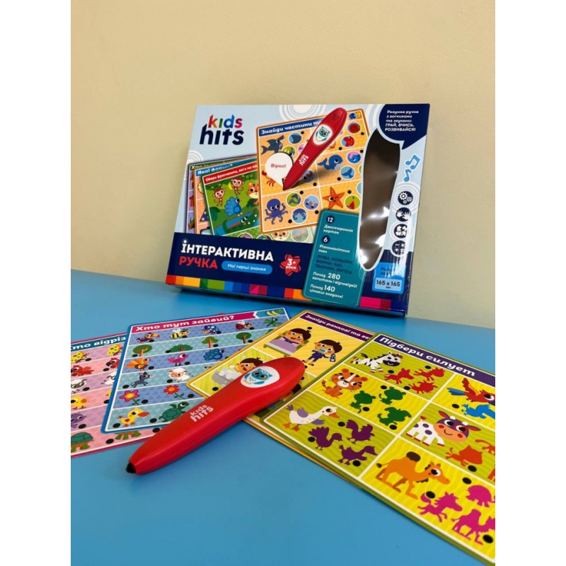 Обучающая ручка Kids Hits «Первые знания» KH60/001: 6 учебных тем и 12 двусторонних карточек