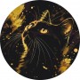 Картина по номерам "Черный кот" OR2037 с красками металлик, диаметр 45 см