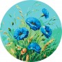 Картина за номерами «Блакитні маки» OR2046, діаметр 40 см