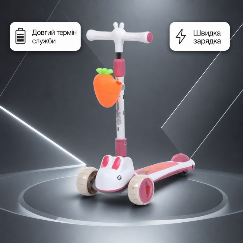 Трехколесный самокат Turbo Trike JR3-179-P, складной, до 25 кг