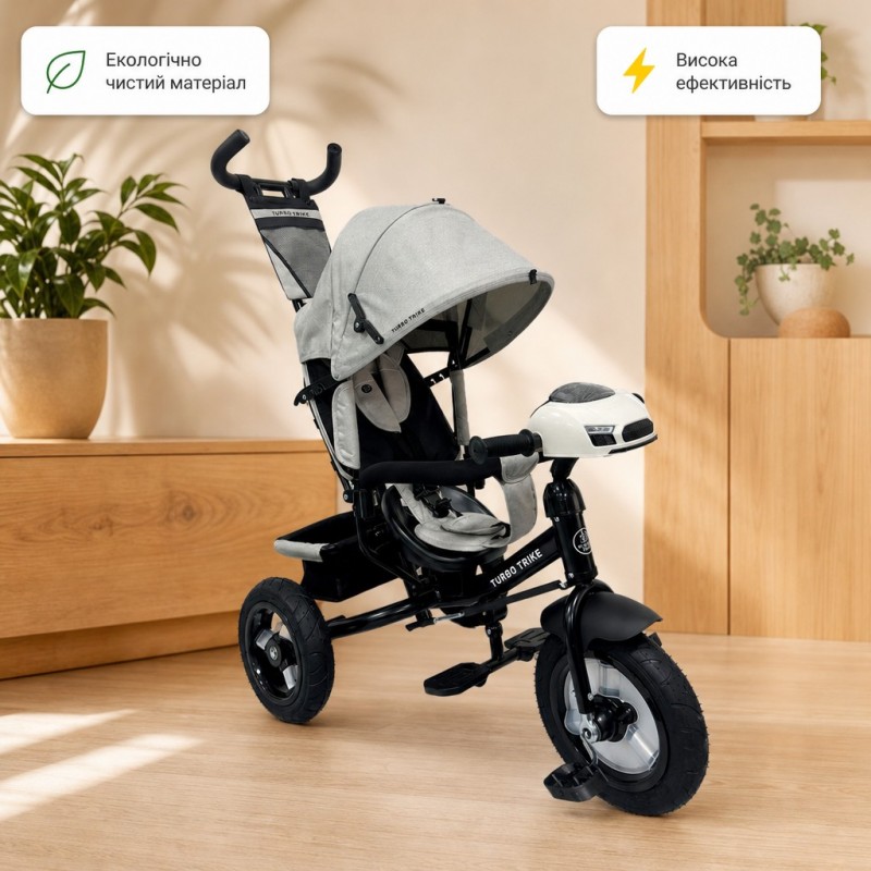Трехколесный велосипед Turbo Trike MT 1006-12, серый