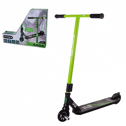 Самокат трюковый 2-х колёсный TR21007 (RL7T) Extreme Motion SAGA, колёса PU 110 мм Зеленый