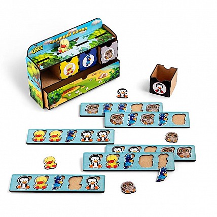 Деревянная настольная игра "Птицы" Ubumblebees (ПСД167) PSD167 сортер-комодик