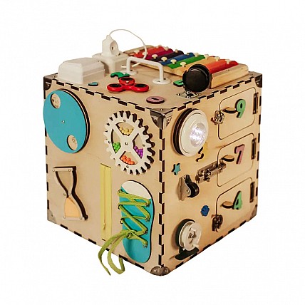 Развивающая игрушка Бизикуб Temple Group TG200126 30х30х30 см Натуральный