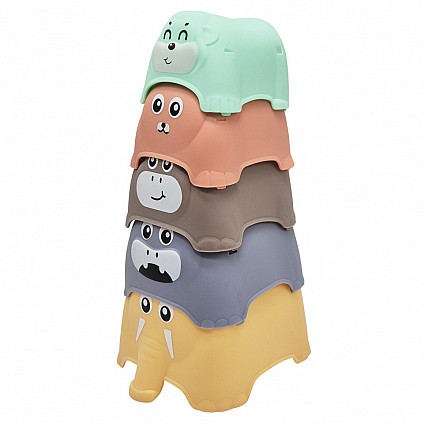 Игрушка для купания 666-01 Логика пирамидка животные
