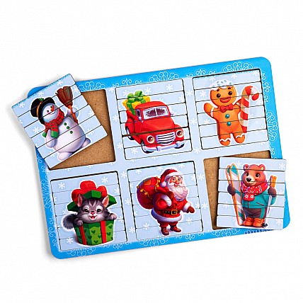 Развивающие пазлы-палочки "Новогодние" (ПСД229) PSD229 двусторонние