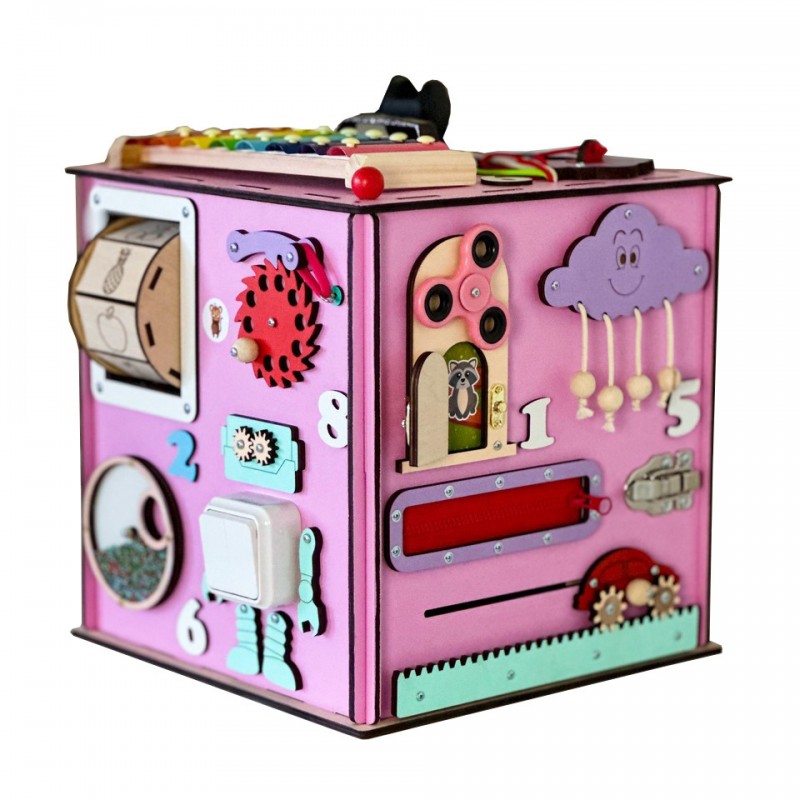 Развивающая игрушка Бизикуб TG145644630, 30х30х30 см Розовый