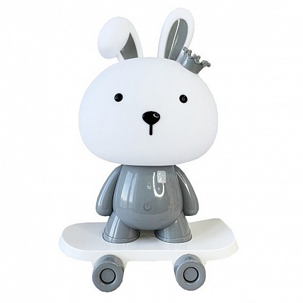 Ночник детский «Зайчик на скейте» MGZ-1407(Grey) питание от USB