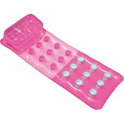 Надувной матрас для плавания Цветной стаканы Intex 58890 с подушкой Розовый