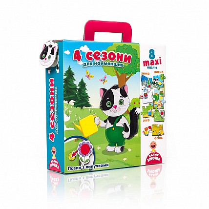 Пазл с липучками для самых маленьких VT2907, 8 деталей "4 сезона" (укр)