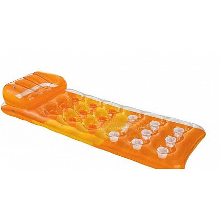 Надувной матрас для плавания Цветной стаканы Intex 58890 с подушкой Оранжевый
