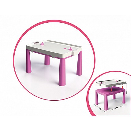 Детский игровой стол с настольным хоккеем 04580/1/2/3/4/5, 2в1 Розовый