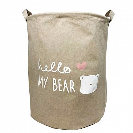 Корзина для игрушек и белья «Hello my bear» MGZ-1004(Grey)