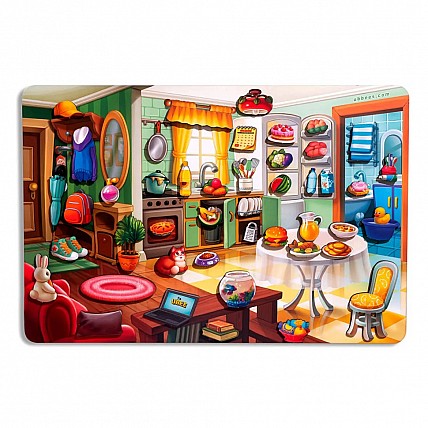 Деревянный пазл-вкладыш "Наведи порядок в комнате и накорми Ваню" (ПСД271) PSD271