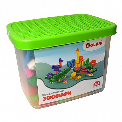 Конструктор "Зоопарк" 013888/40 в пластиковом боксе 272 детали