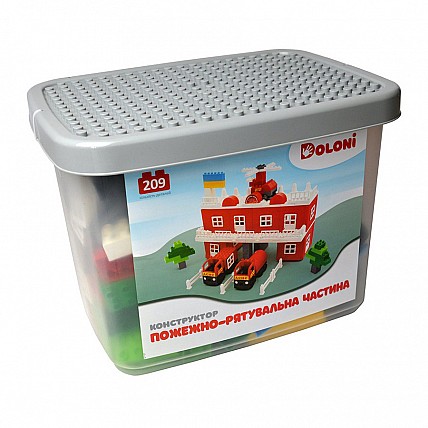 Конструктор "Пожарно-спасательная часть" 013888/35 в пластиковом боксе 209 деталей