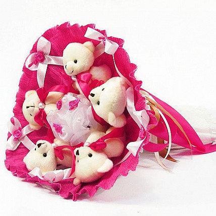 Букет з м'яких іграшок 5 ведмедиків 5292IT