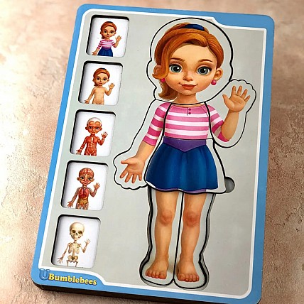 Дерев'яний пазл-вкладиш "Анатомія людини – дівчинка" Ubumblebees (ПСФ025) PSF025