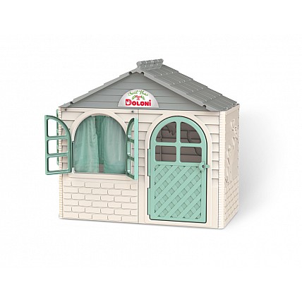 Игровой Домик со шторками Doloni Toys 02550/15 Бело-Бирюзовый