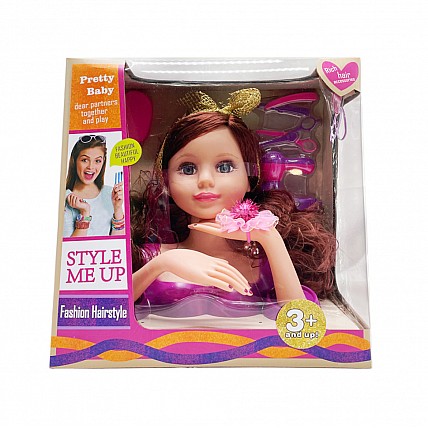 Кукла-манекен для причесок 3393(Violet) фиолетовый, аксессуары для прически 30х28х7 см