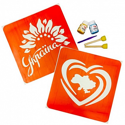 Набор для рисования по ткани «Карта Украины, Украина цветущая» paint-n080-n058