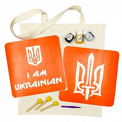 Набор для творчества «Экосумка бязь I Am Ukrainian, Тризуб» bag-b-n064-n059