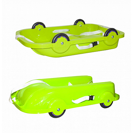 Санки детские универсальные 2 в 1 06550/1/3/4 на колесах Салатовые