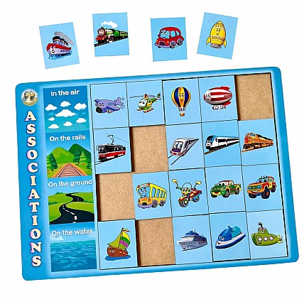 Дерев'яний пазл-вкладиш "Види транспорту" Ubumblebees (ПСД096) PSD096