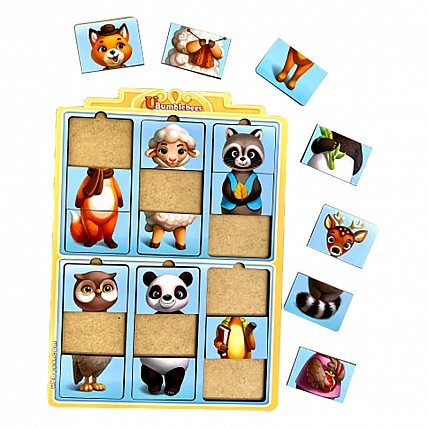 Дерев'яний пазл-вкладиш "Дивовижні звірята-2" Ubumblebees (ПСФ131) PSF131