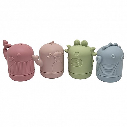 Набор силиконовых игрушек для купания "Морские обитатели" MGZ-0927, 4 штуки