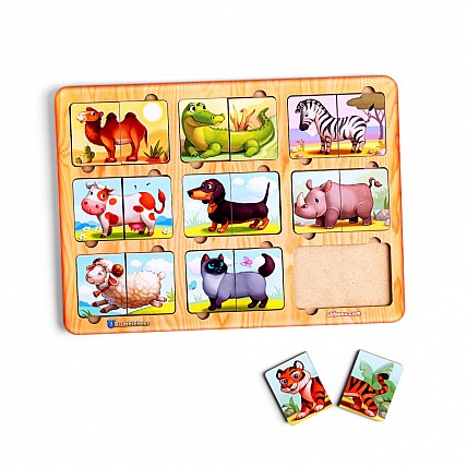 Дерев'яний пазл-сортер "Дивовижні звірятка" Ubumblebees (ПСД162) PSD162