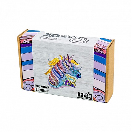 Фигурный деревянный пазл A3 "Сказочный единорог" PuzA3-00721, 148 элементов
