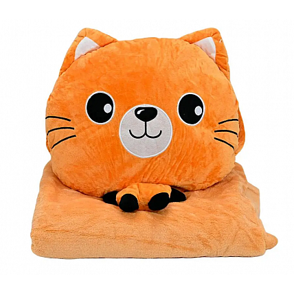 Детская мягкая игрушка "Кошечка" L1128(Peach) игрушка с пледом, размер 40 см