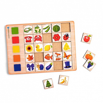 Дерев'яний пазл-вкладиш "Асоціації: кольори-2" Ubumblebees (ПСД095) PSD095