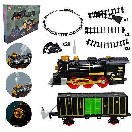 Детская игрушечная "Железная дорога" 699-70A свет, звук, дым