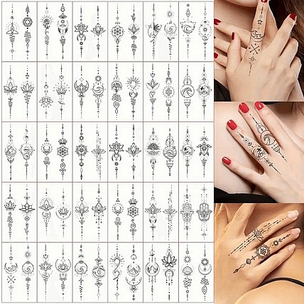 Набор детских временных тату "Черные мини №2" black-tattoo-mini-set-2-3, 30 штук по 9,5*5,5 см