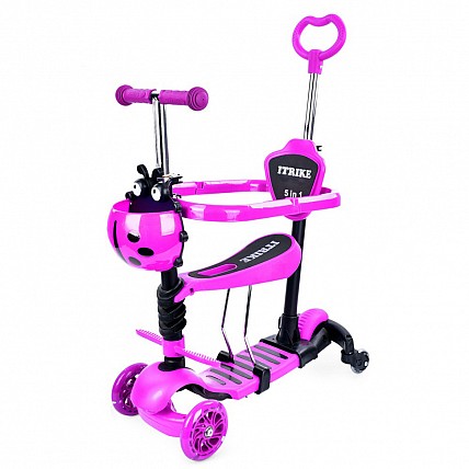Самокат детский 3-х колесный 5 в 1 JR3-101-P, до 25 кг
