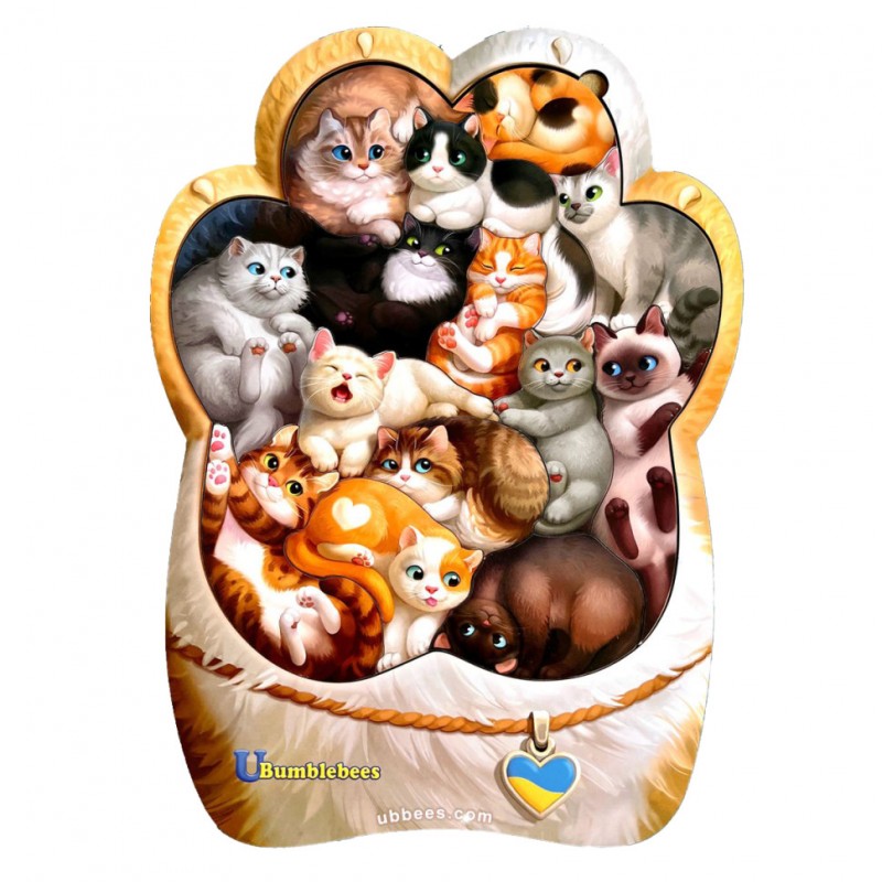 Деревянный пазл-вкладыш "Котики-муркотики" Ubumblebees (ПСФ133)
