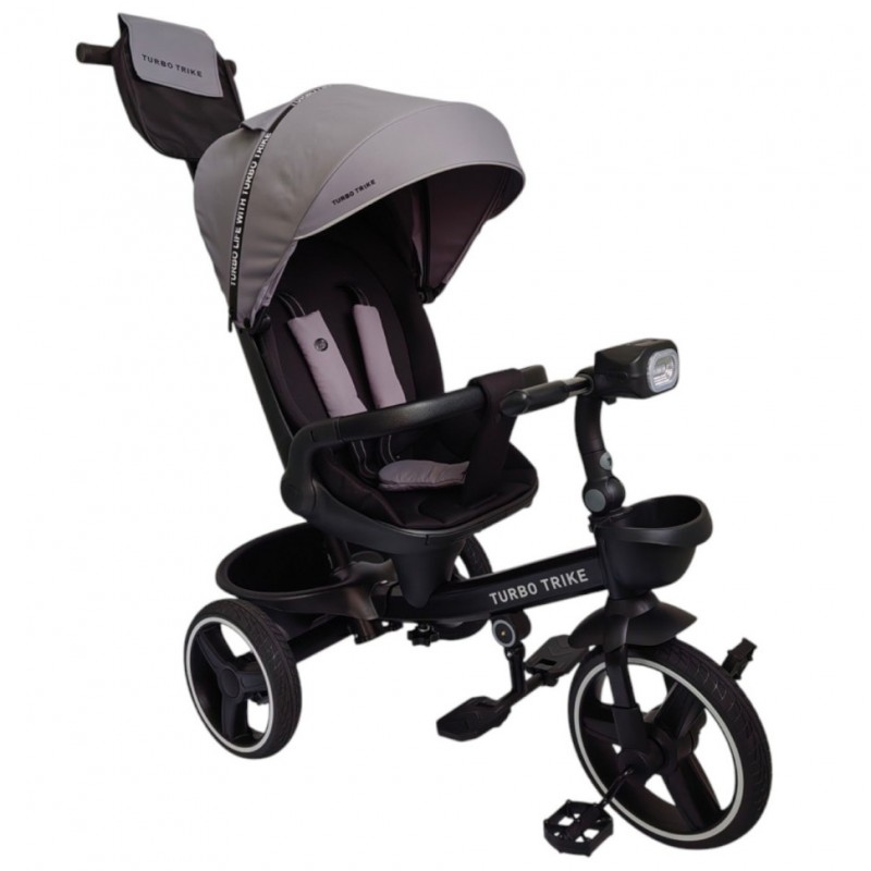 Дитячий триколісний велосипед MT 1002-1 Smart Grey з батьківською ручкою