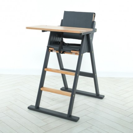 Step up feeding chair graphite 01-01, 3‑point belts, black