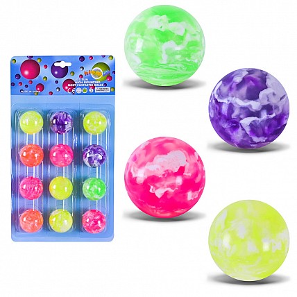Мяч прыгунок "Блестящий" PR2508 в наборе 12 штук
