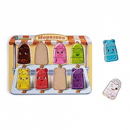 Дерев'яний пазл-вкладиш "Морозиво" Ubumblebees (ПСД076) PSD076