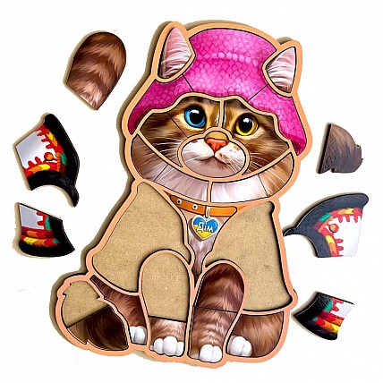 Дерев'яний пазл "Український котик" Ubumblebees (ПСФ136) PSF136