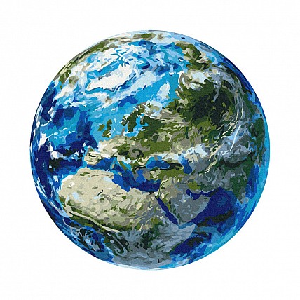 Картина по номерам "Земля" RC00086L диаметр 40 см